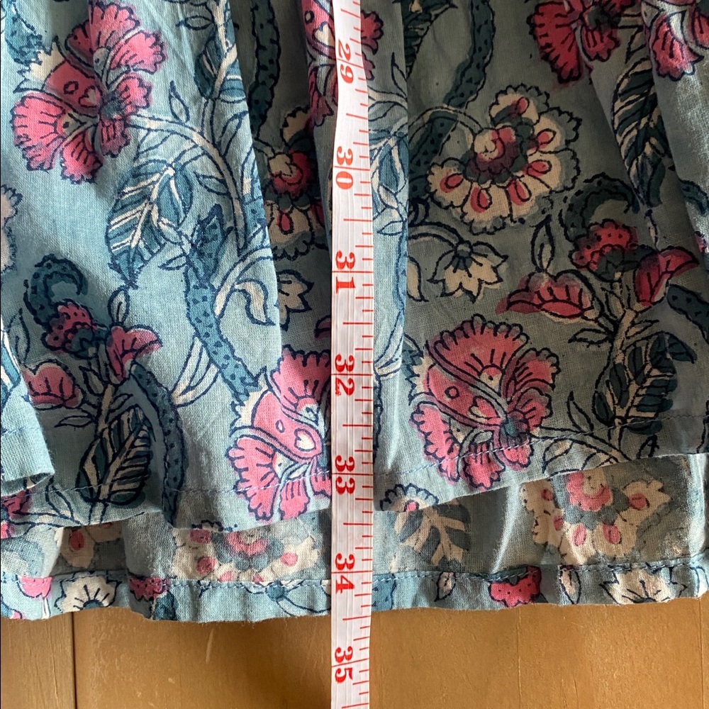Madison Matthews 100% Cotton Floral Long-Sleeve Mini Dress Size M Vacation Beach - Picture 8 of 8